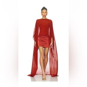 Lovers + Friends Red Cape Mini Dress